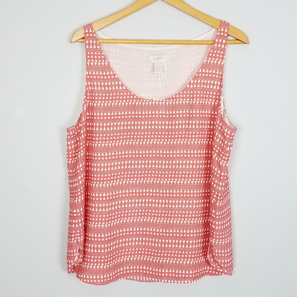 Sleeveless Top w/ Tribal Boho Print NWT Orange SzL